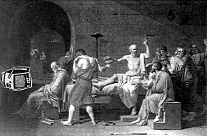 The real reason Socrates drank the hemlock- with apologies to Jacques-Louis David and the Enlightenment. The Death of Socrates, 1787 (Metropolitan Museum of Art, New York) 